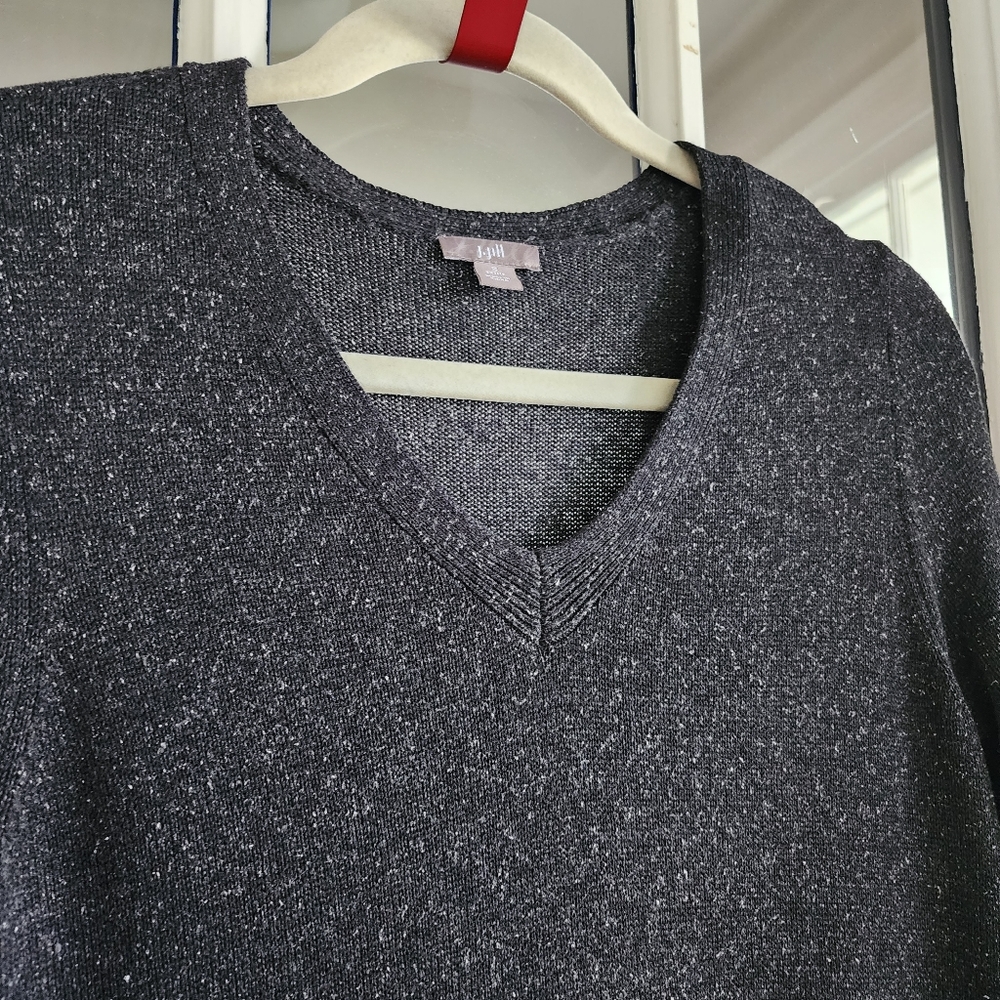 J.Jill Silk Blend Longsleeve Speckled Gray Dress, Sz PS - Picture 8 of 9